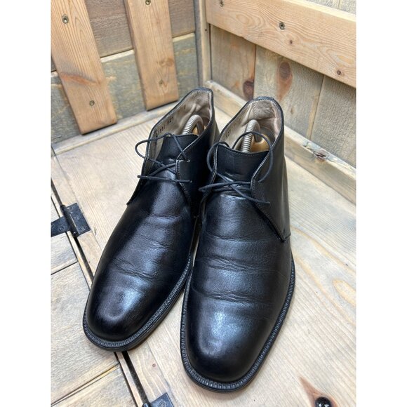 Salvatore Ferragamo Mens Leather Chukka Dress Boots Shoes Black Size 7D Luxury main image 6